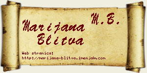 Marijana Blitva vizit kartica